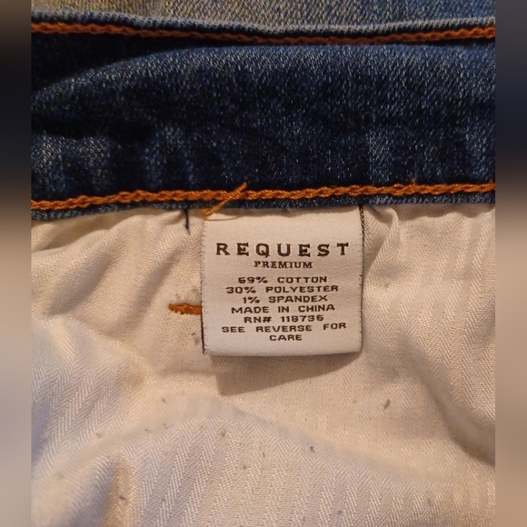 A Request Premium Mens Blue Denim Jeans - Picture 7 of 8